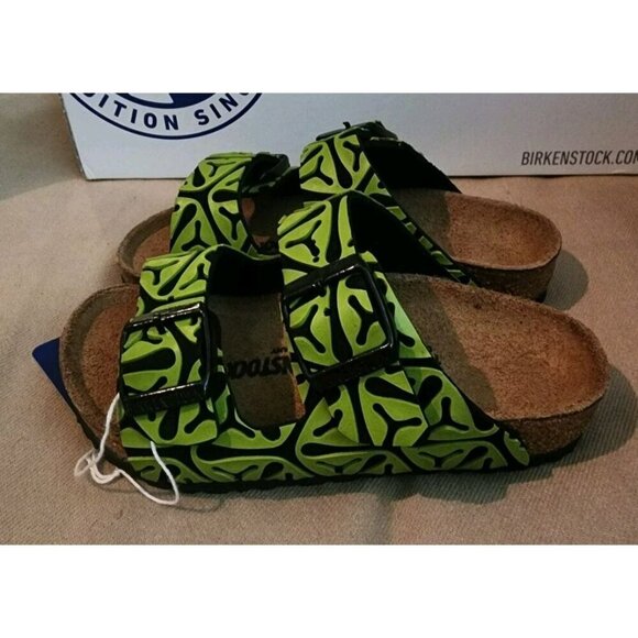 Birkenstock Arizona Kids Sandal Seaweed Black Green Size 26 Narrow US 8 - New - Picture 6 of 8